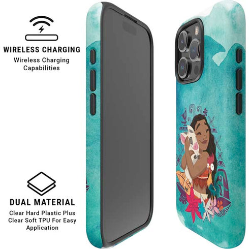 Disney Princess Moana with Pua and Heihei iPhone 16 Pro Magsafe Impact Case